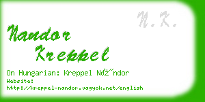 nandor kreppel business card